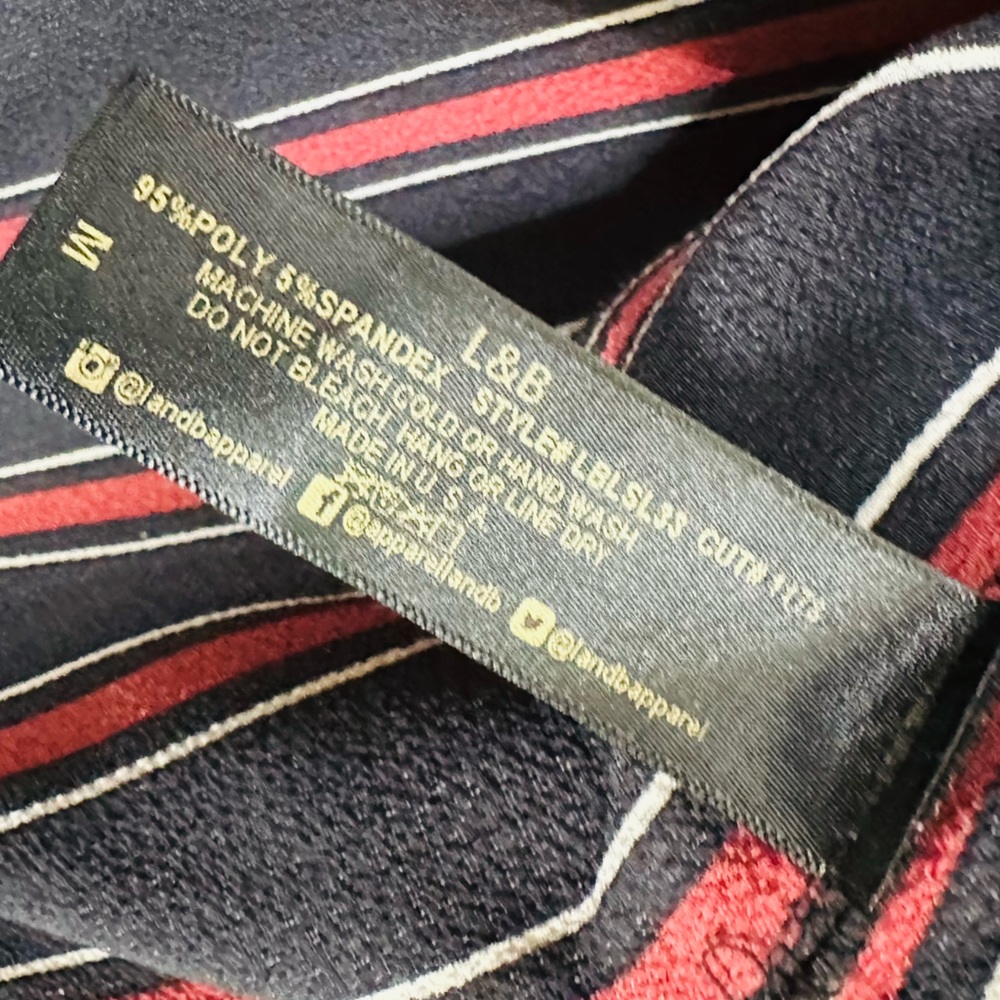L&B western chic black and red striped flare sleeved duster cardigan size medium - Picture 4 of 7